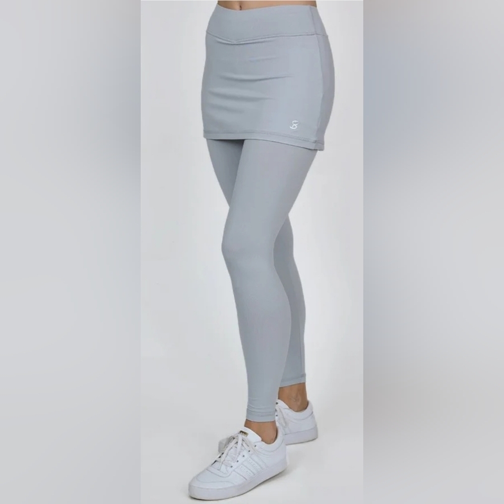 NWT Sofibella XS Women's UV Staples Warmer Skirt Legging Skort Stone Tennis Golf